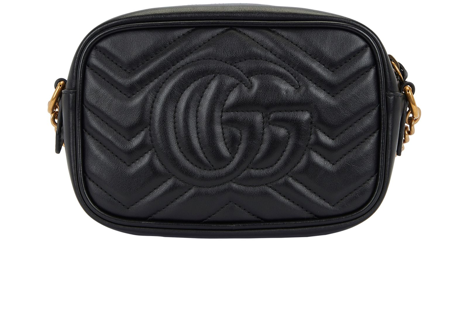 Marmont Matelasse Mini Bag, &pound;750, Handbags, Black, Leather, Back view